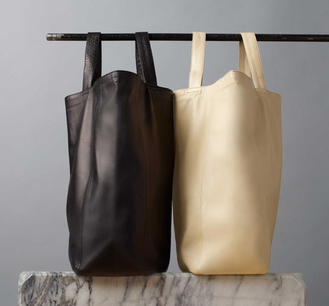 Moroccan Leather Bag Tote On Marble | Stories + Objects World Gifts